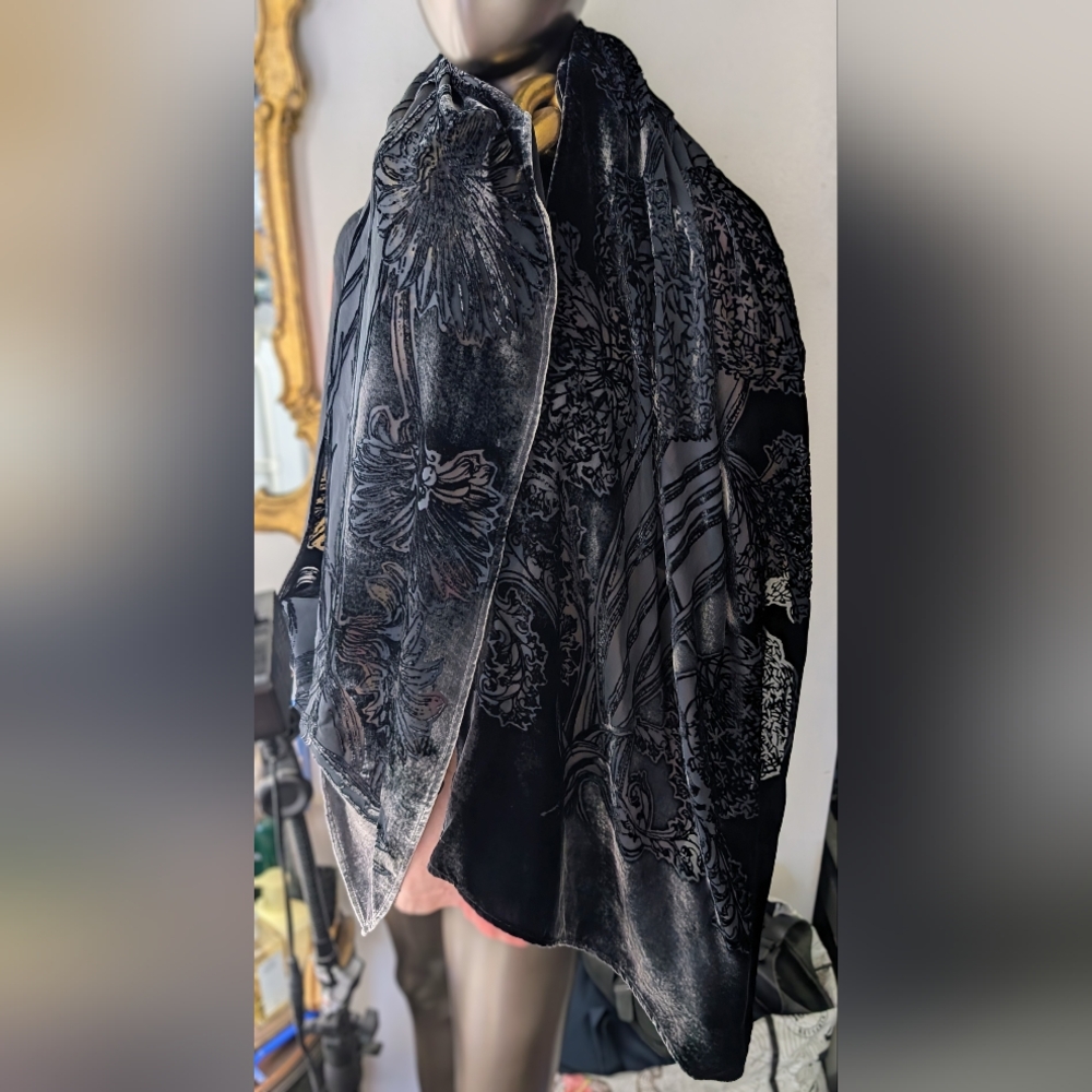 Kevin O'Brien • silk velvet burnout scarf